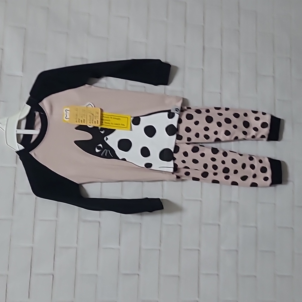 Girls Polkadot Cat Vaenait Pajamas